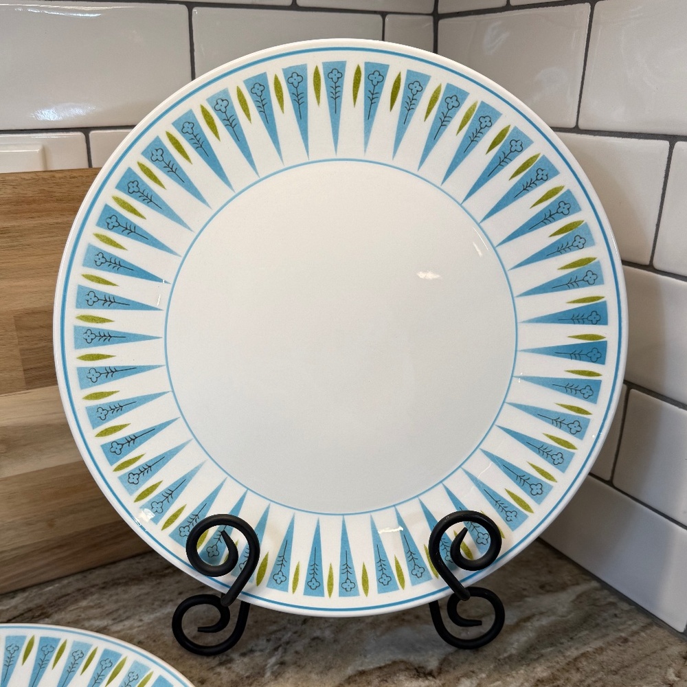Vtg Mikasa Blue Point Pattern Cera Stone 3134-B Chop Plate Round Platter 12"